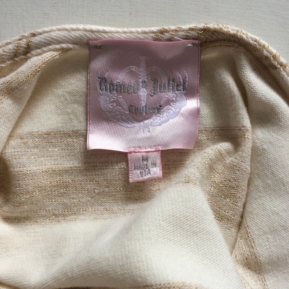 Romeo & Juliet Couture Cream & Gold Striped Dress - Picture 4 of 8